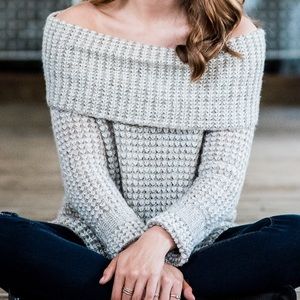 Cowl neck/off shoulder sweater